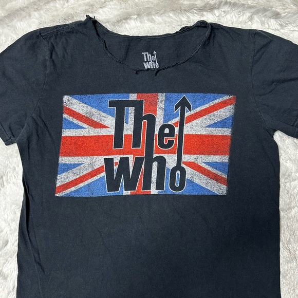 The Who Official Union Jack Logo Graphic T-Shirt Black Women’s Sz S - Picture 3 of 6